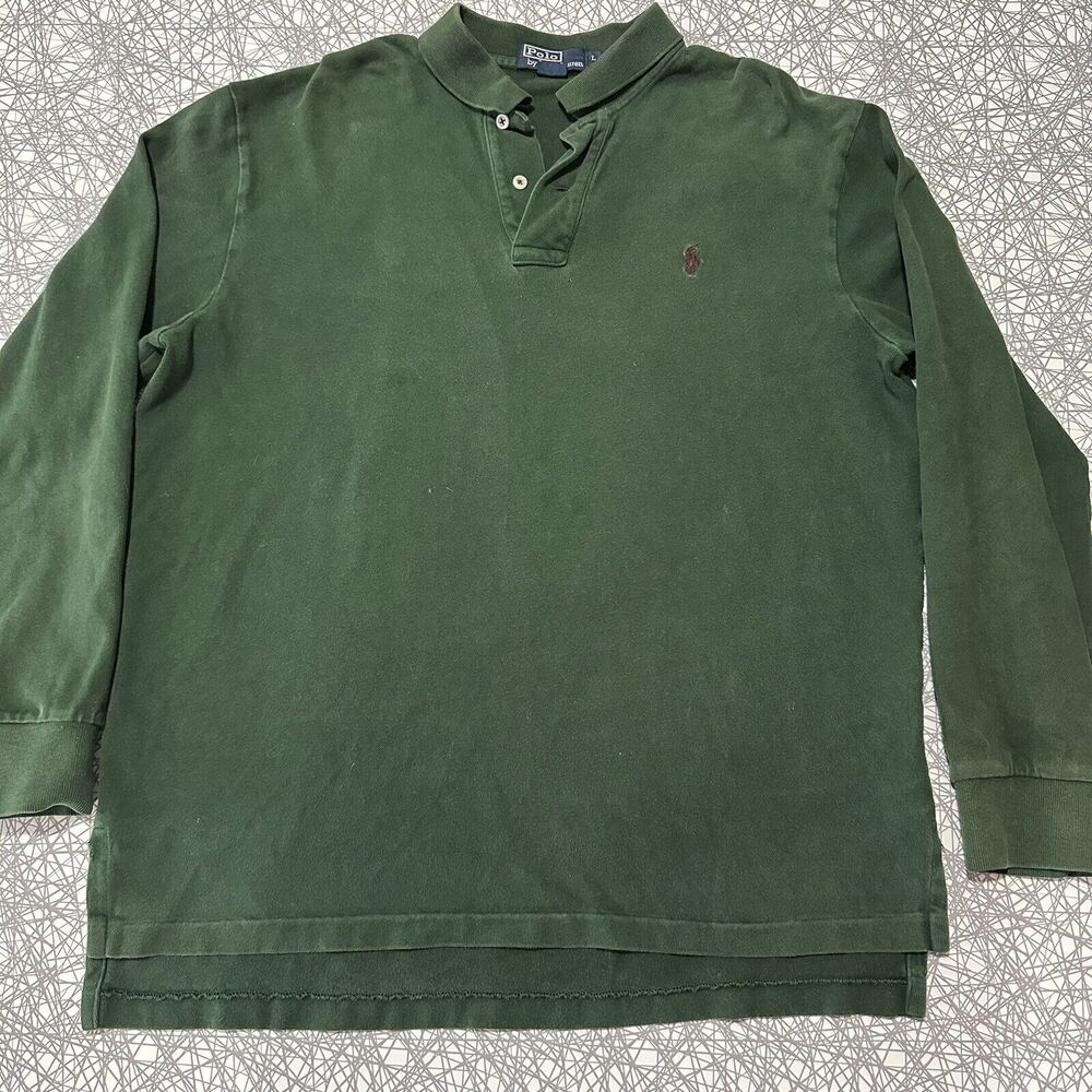 Vintage Polo Ralph Lauren Men’s Size L 1/4 Button Up Pullover Sweatshirt Green